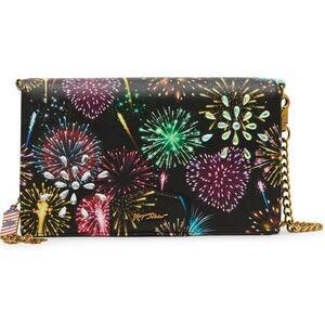 Betsey Johnson Black Crossbody Bag with Fireworks Design